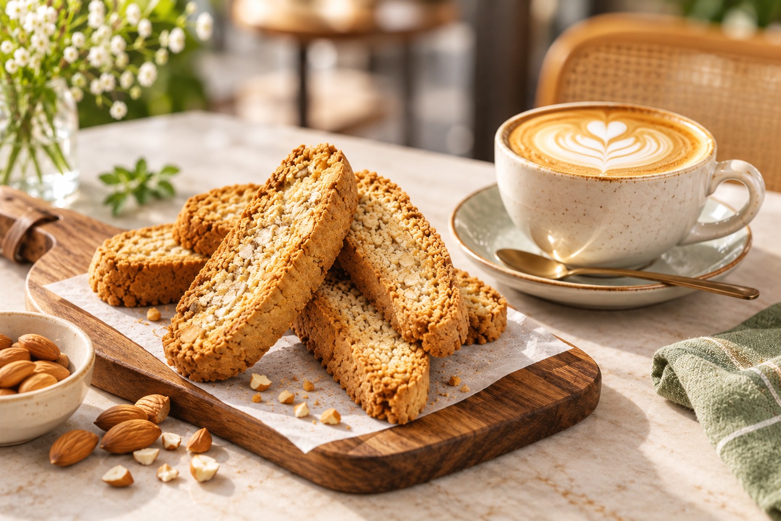 Almond Biscotti with Coffee