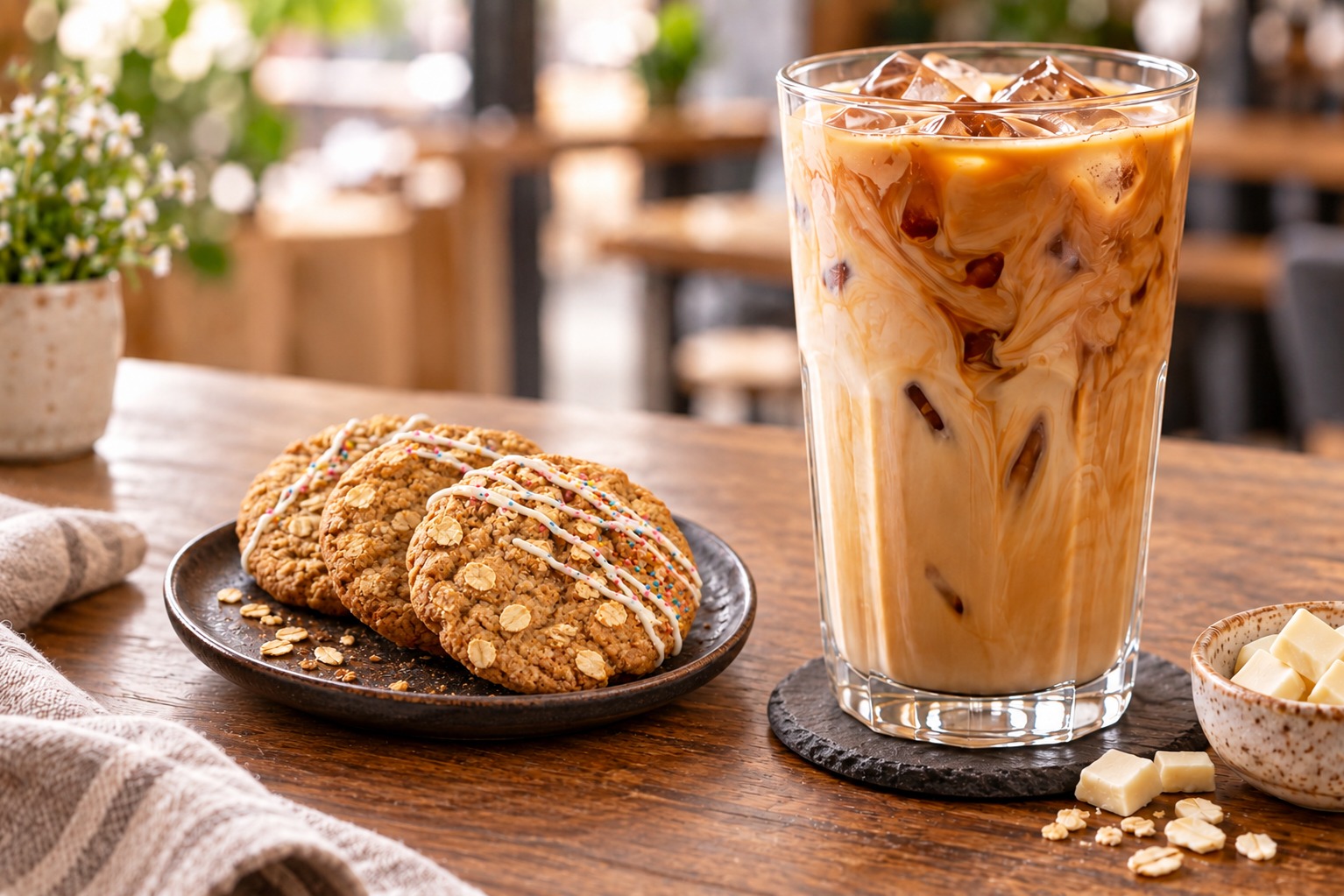 Holiday Cookies with Iced Coffee
