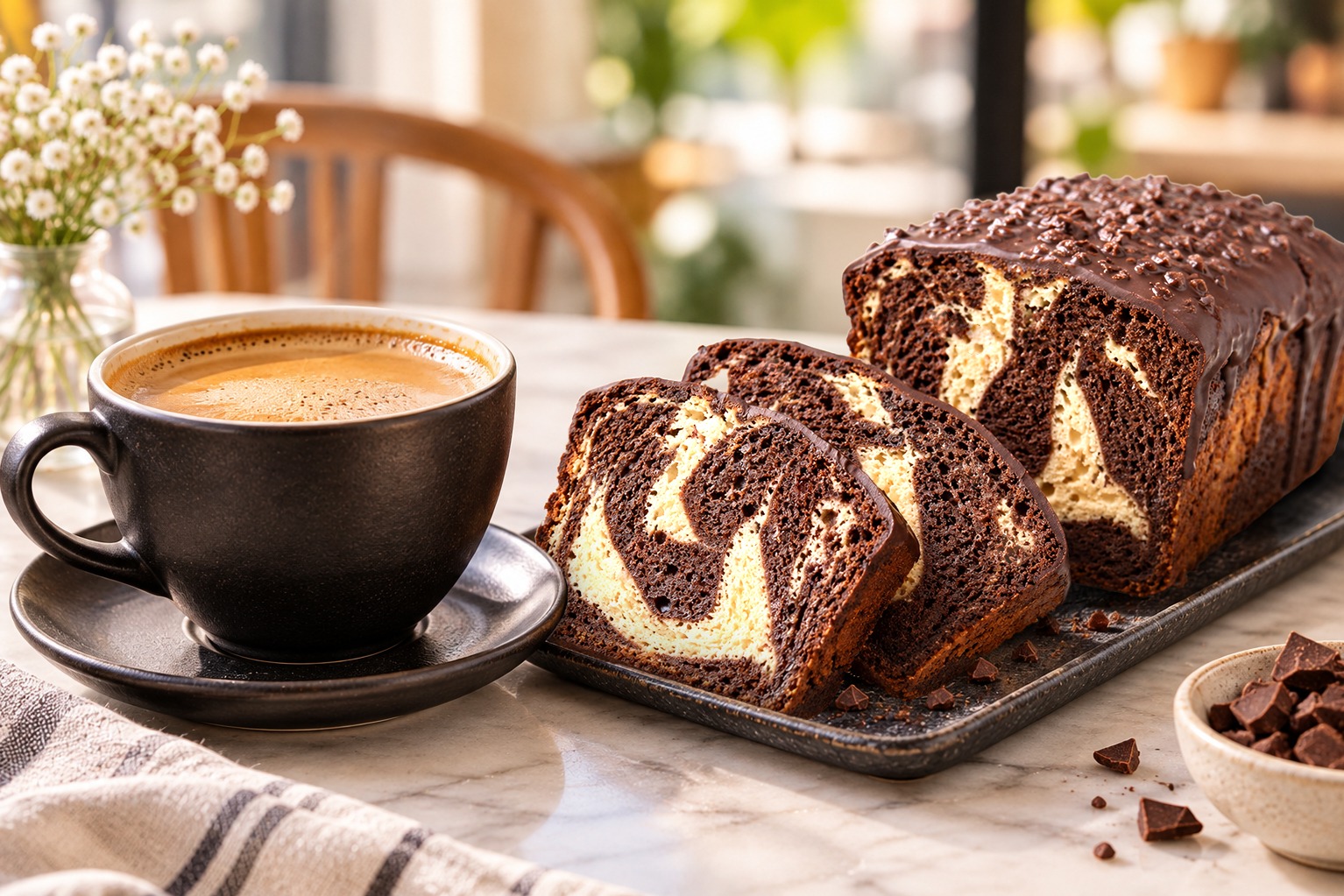 Marble Cake with Cold Coffee